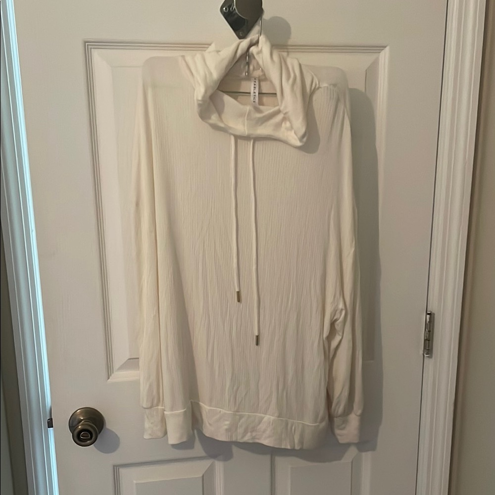 Fabletics White Turtleneck Sweater Soft Cozy Fabric